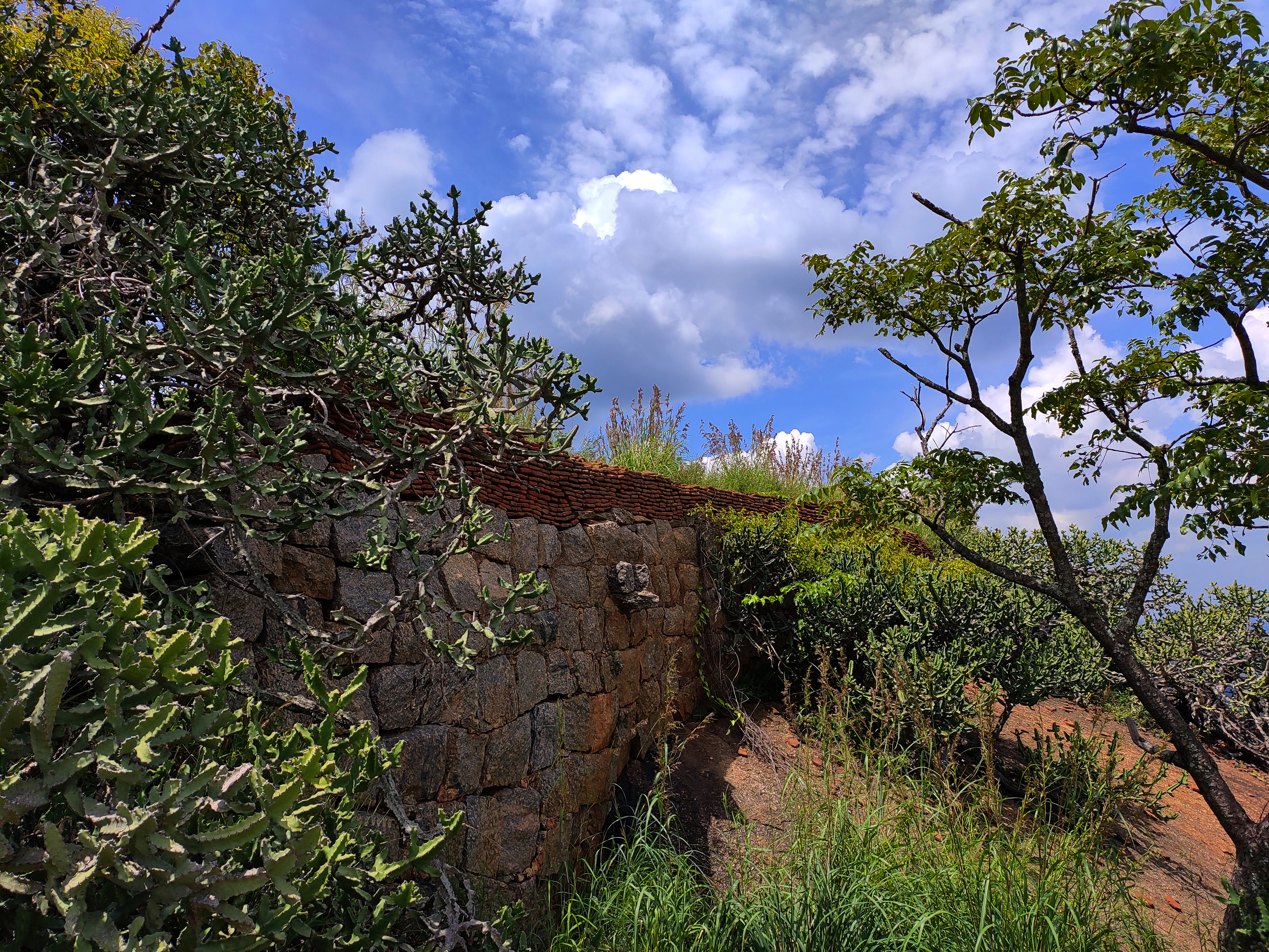 Ruin of a fort wall at Savandurga